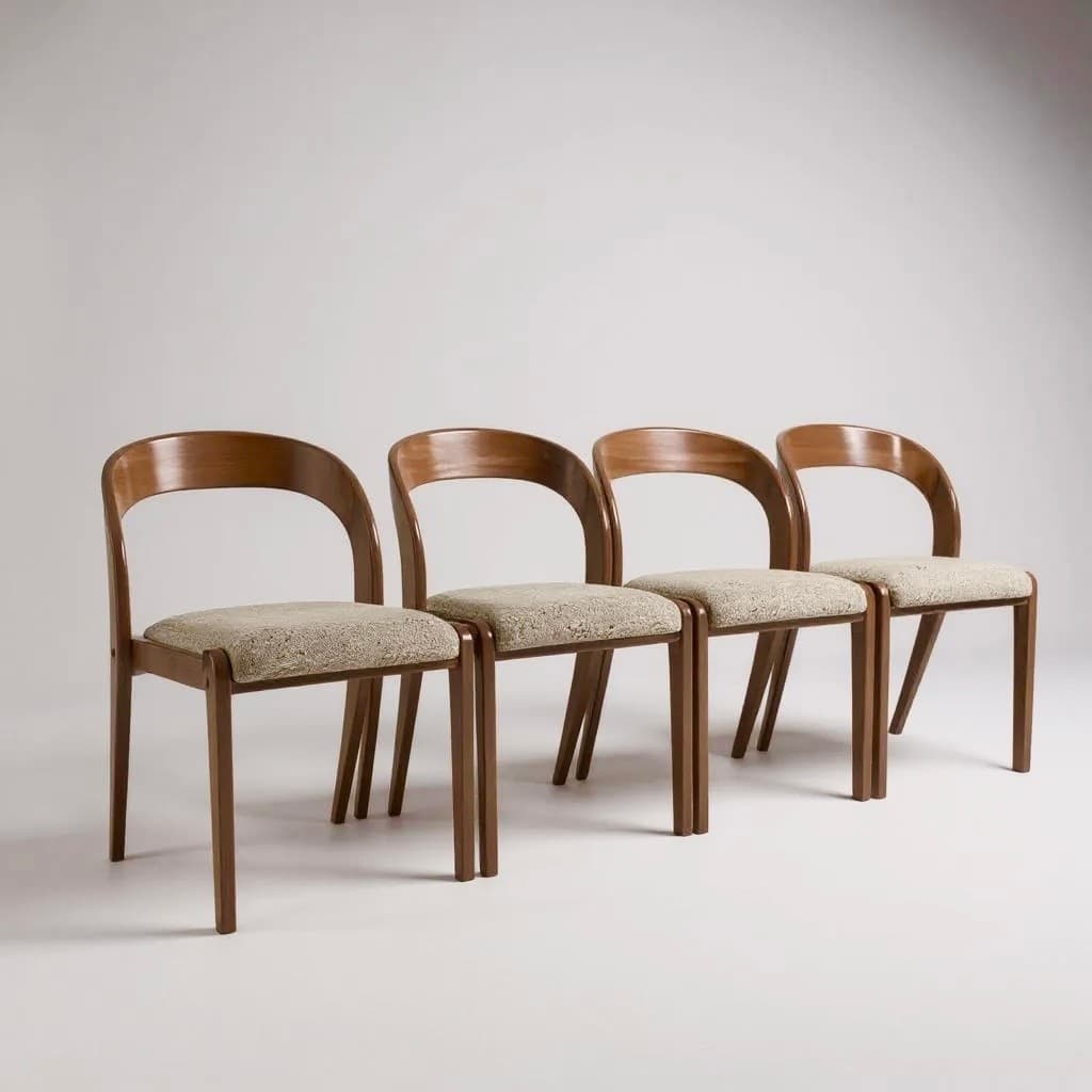 Lot de 4 chaises Baumann modèle Gondole - 1960 - Miniature 2
