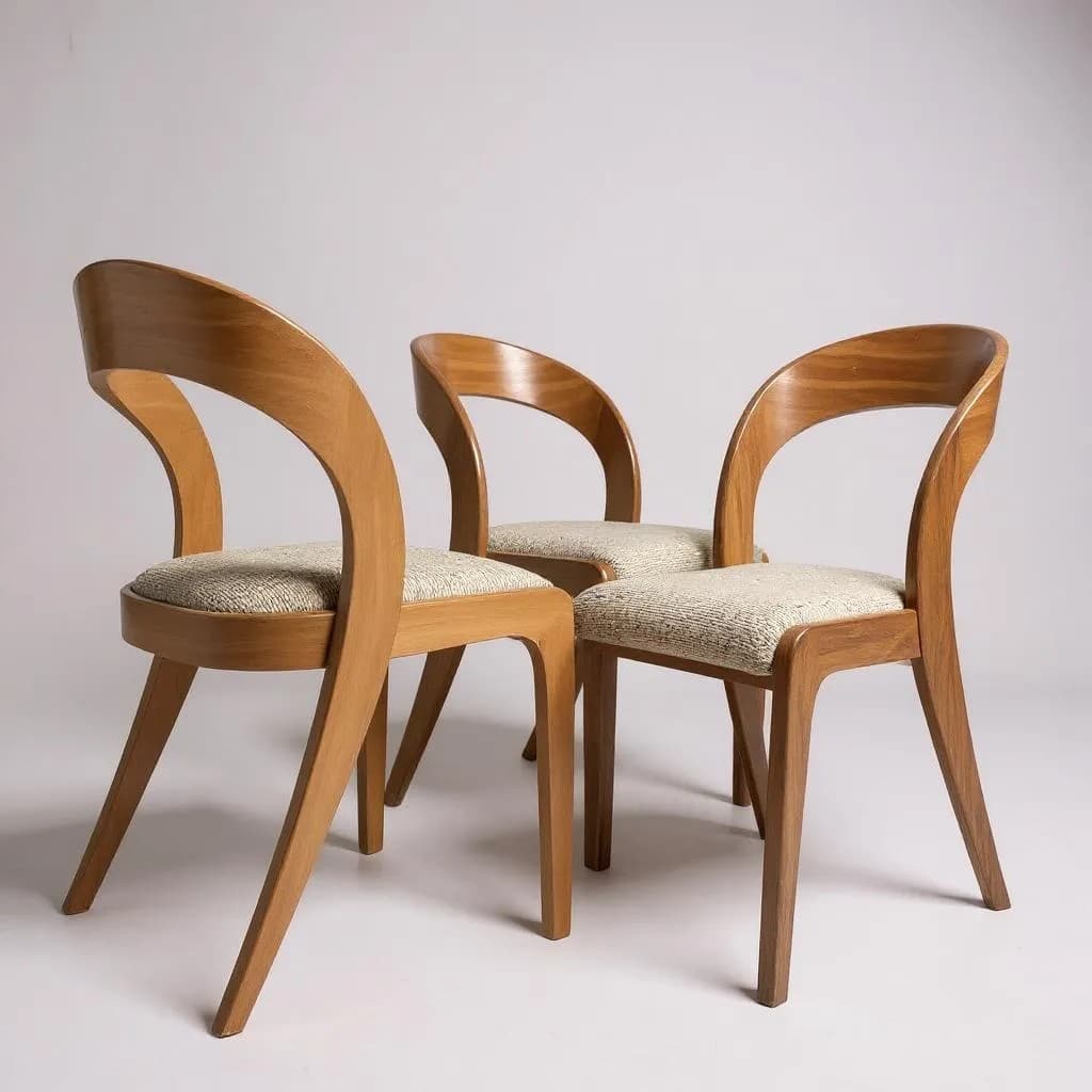Lot de 4 chaises Baumann modèle Gondole - 1960 - Miniature 5