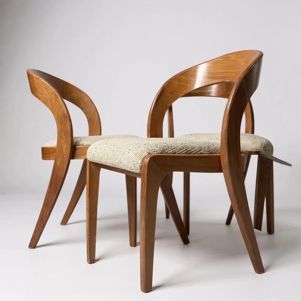 Lot de 4 chaises Baumann modèle Gondole - 1960 - Miniature 4