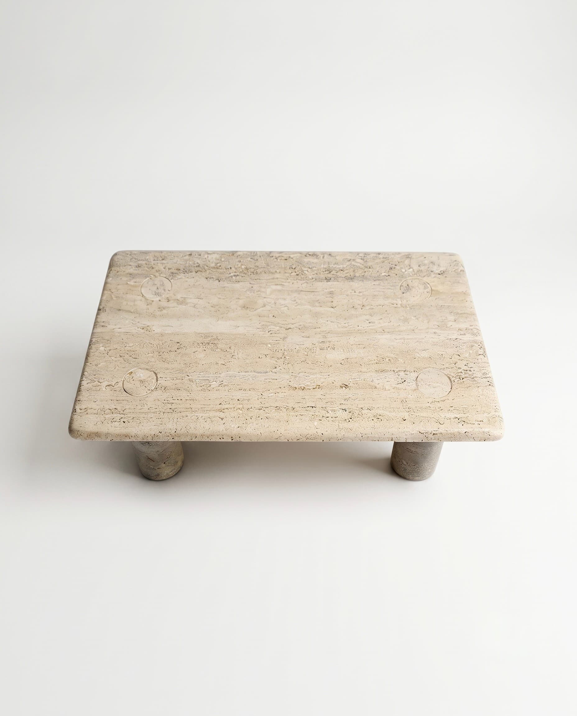 Table basse en travertin Angelo Mangiarotti - 1970 - Miniature 5