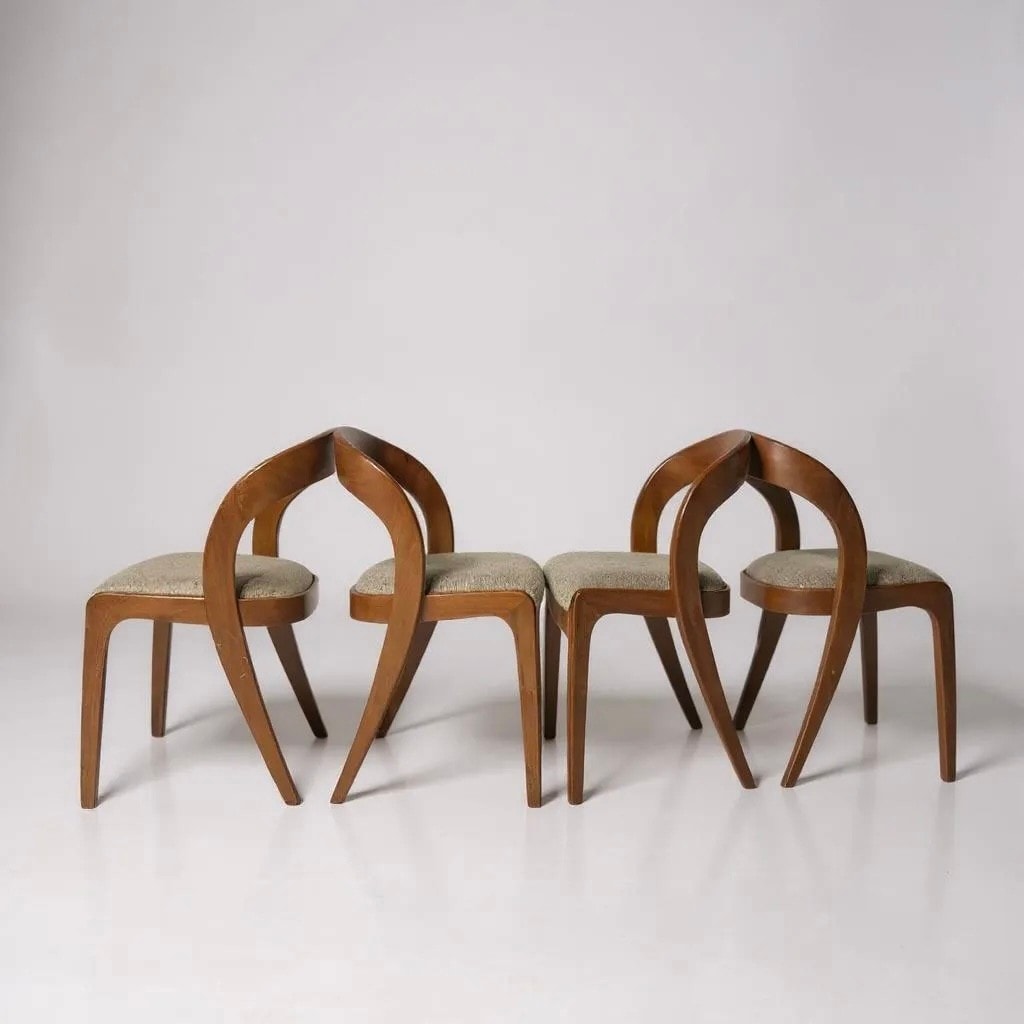 Lot de 4 chaises Baumann modèle Gondole - 1960 - Photo 1
