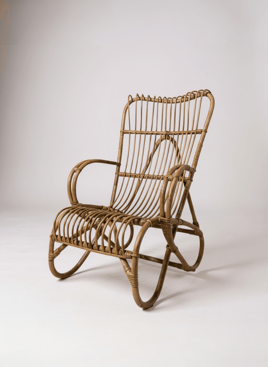 Fauteuil en rotin Kok - 1950 - Photo 1