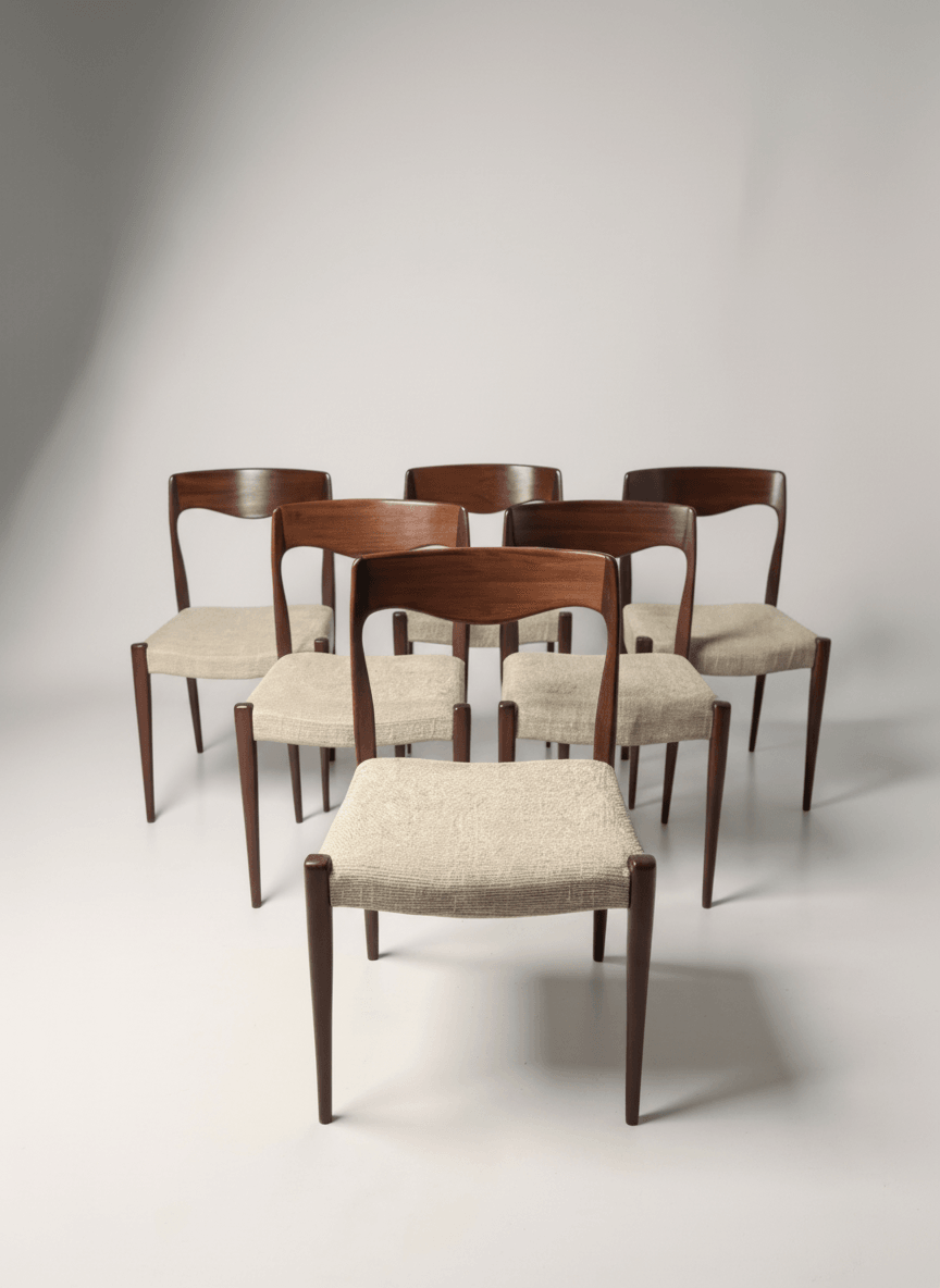 Lot de 6 chaises scandinaves Niels O. Møller modèle 71 - 1970 - Photo 1